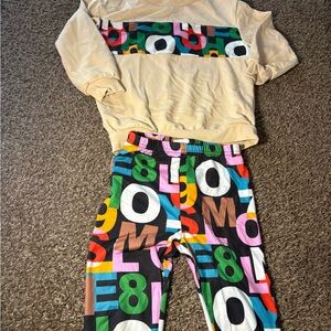 SHEIN Beige and Multicolor Graphic Set